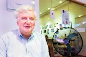 German historian Bernd Schaefer, studied East German files from the 1980s to get insights into Vietnam’s invasion of Cambodia. Here he pauses from history lectures at Phnom Penh’s Meta House. (KT Photo: Chor Sokunthea)