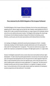 EU Statement on current crisis of political climate in Cambodia